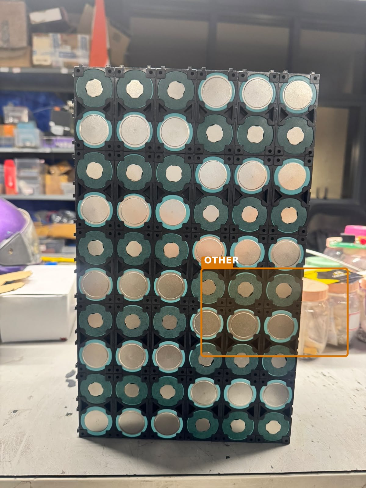 Annotated inspection of pack FLX-BAT-0001