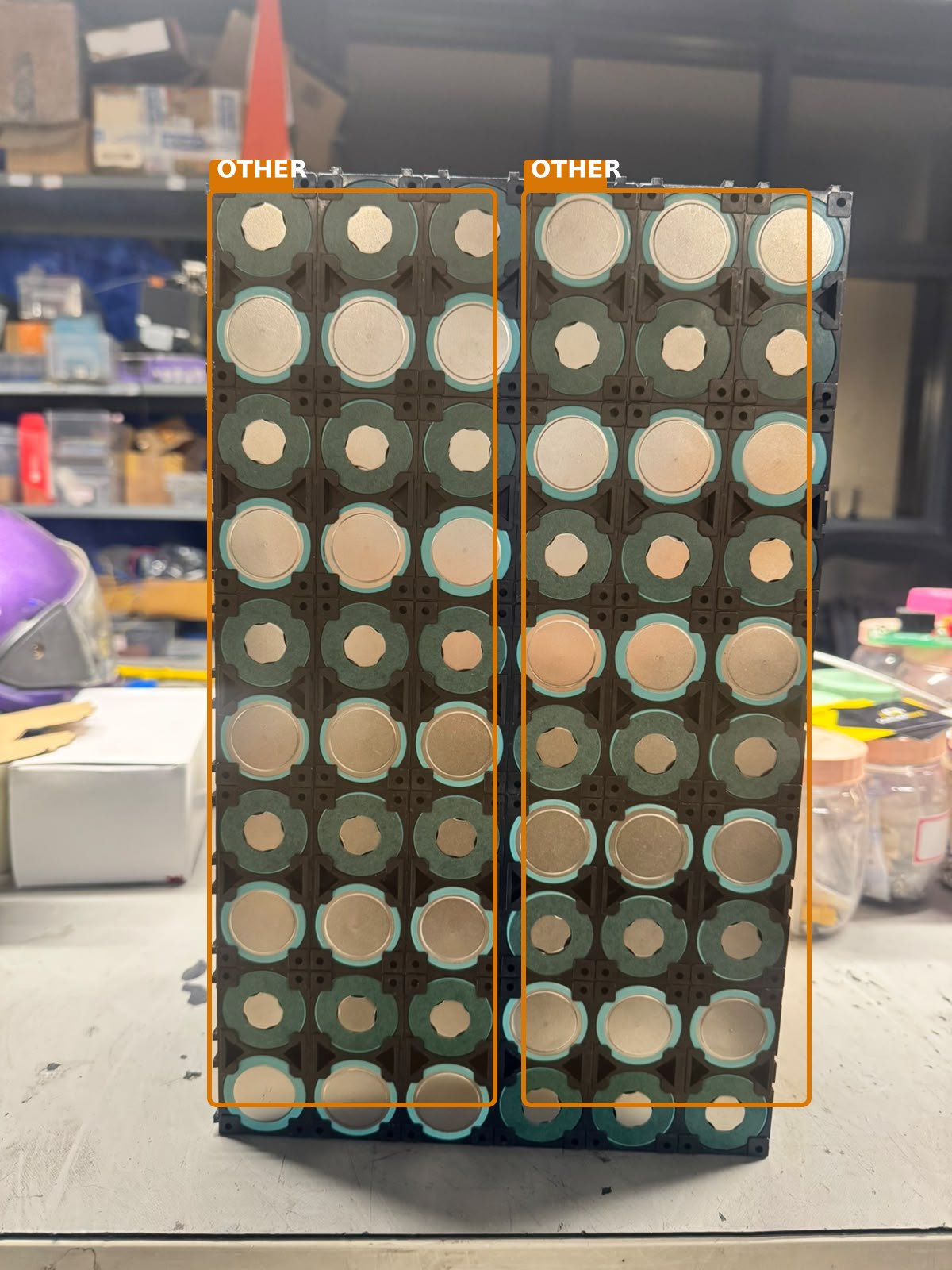 Annotated inspection of pack FLX-BAT-0001